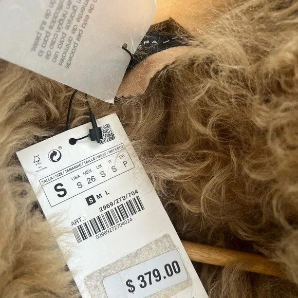 Zara NTW Women's Tan Genuine suede/ Shearling fur Coat - Picture 11 of 12